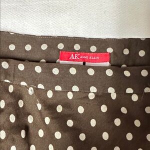 Anne Klein Chocolate Polka Dot Skirt